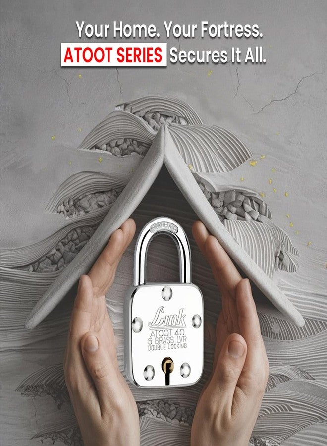Link Atoot 40mm Padlocks 5Pcs Set | Double Locking | Steel Body | Hardened Shackle | 5 Brass Levers | Made in India | 3 Keys for Each Padlock - Image 3
